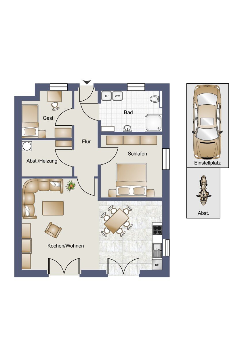 Doppelhaushälfte zur Miete 850 € 2,5 Zimmer 100 m²<br/>Wohnfläche 15.12.2024<br/>Verfügbarkeit Moordorf Südbrookmerland 26624