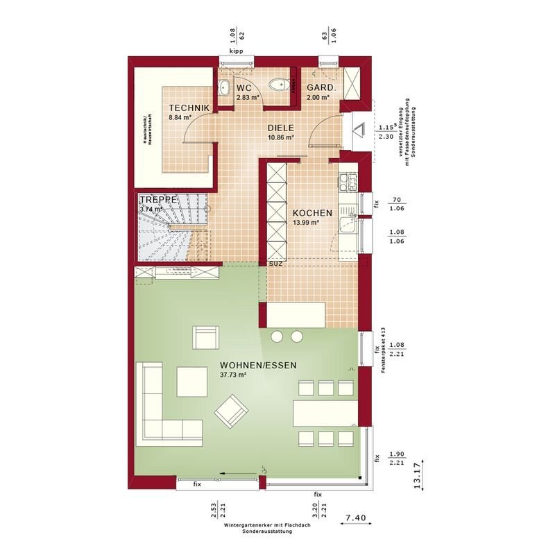 Doppelhaushälfte zum Kauf 493.889 € 4 Zimmer 159 m²<br/>Wohnfläche 513 m²<br/>Grundstück Mecklenbeck Münster 48143