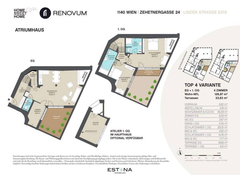 Wohnung zum Kauf - Erstbezug 790.000 € 4 Zimmer 126,9 m² EG Zehetnergasse Wien 1140