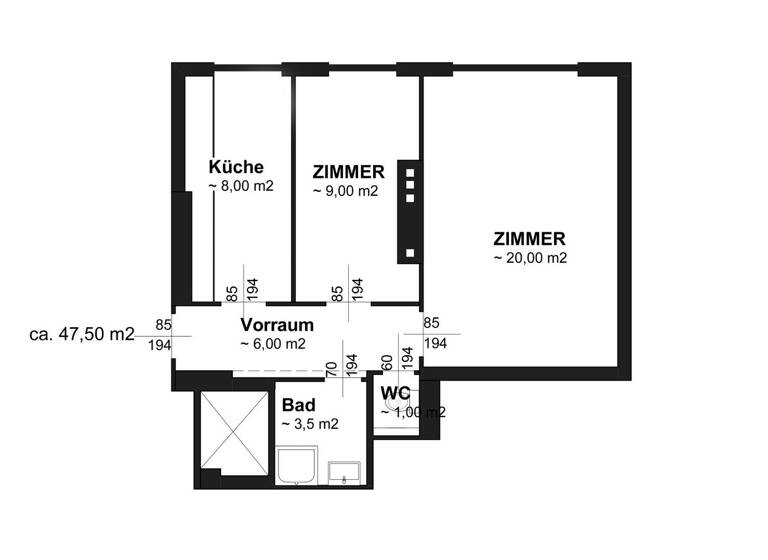 Wohnung zum Kauf 199.000 € 2 Zimmer 47,5 m² 4. Geschoss Wielandplatz Wien 1100