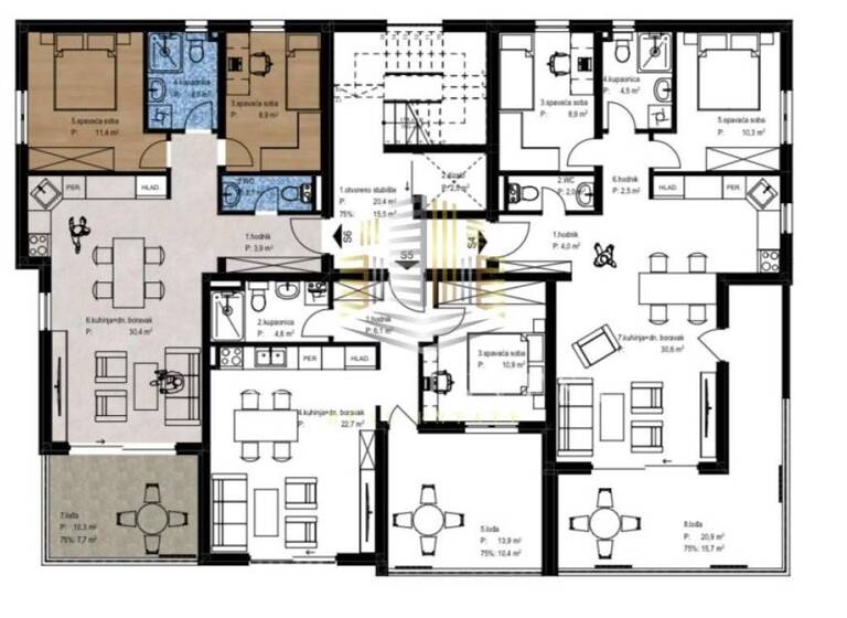 Wohnung zum Kauf 275.000 € 99 m² 1. Geschoss Vostarnica - Poluotok
