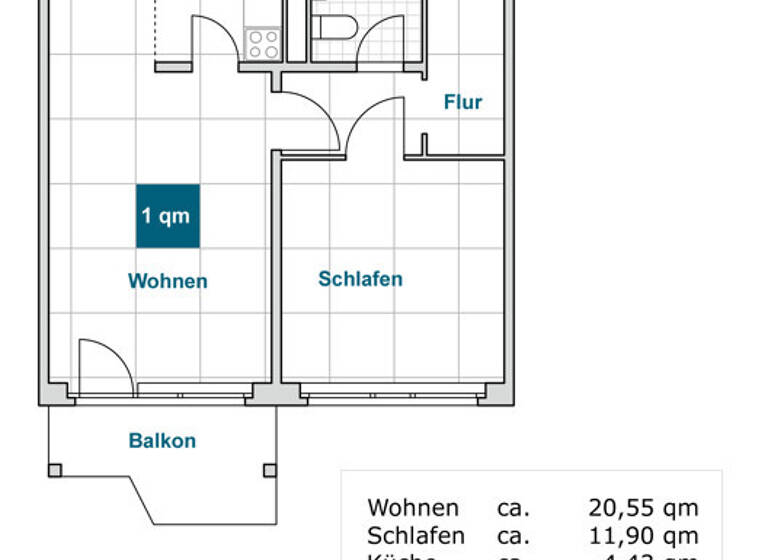 Wohnung zur Miete 416 € 2 Zimmer 50,7 m² frei ab 21.04.2026 Prohliser Allee 15 Prohlis-Süd Dresden 01239