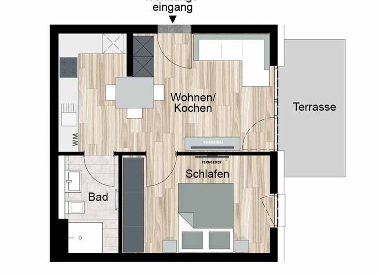 Wohnung zum Kauf provisionsfrei als Kapitalanlage geeignet 135.000 € 2 Zimmer 42,3 m² Johann-Sebastian-Bach-Straße 12 Ohrdruf 99885