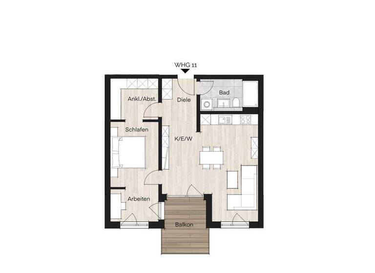 Wohnung zum Kauf - Erstbezug provisionsfrei 448.000 € 2,5 Zimmer 64,7 m² 1. Geschoss Fliederstraße 9 Pfaffenhofen a d Ilm Pfaffenhofen an der Ilm 85276