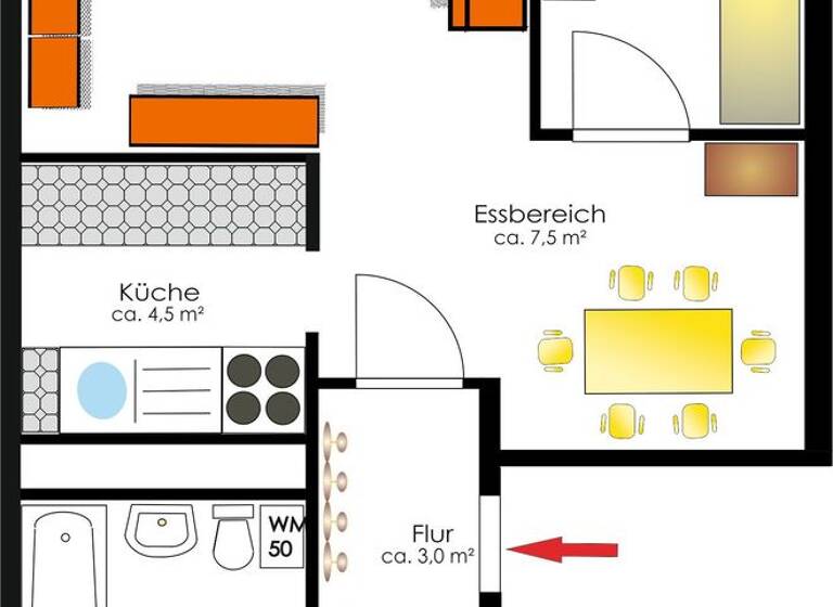 Wohnung zur Miete 325 € 3 Zimmer 56,3 m² 4. Geschoss frei ab sofort Südstraße 28 Hohenstein-Ernstthal 09337
