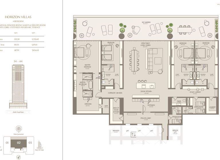 Wohnung zum Kauf provisionsfrei 5.967.200 € 5 Zimmer 687,9 m² Dubai