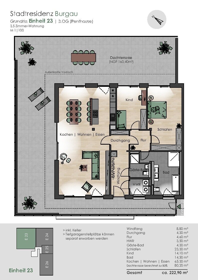 Penthouse zum Kauf provisionsfrei 995.000 € 3 Zimmer 182,8 m²<br/>Wohnfläche Burgau Burgau 89331