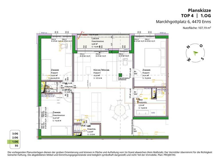 Bürogebäude zur Miete - Erstbezug 1.140 € 114 m² Bürofläche Marckhgottplatz 6 Enns 4470