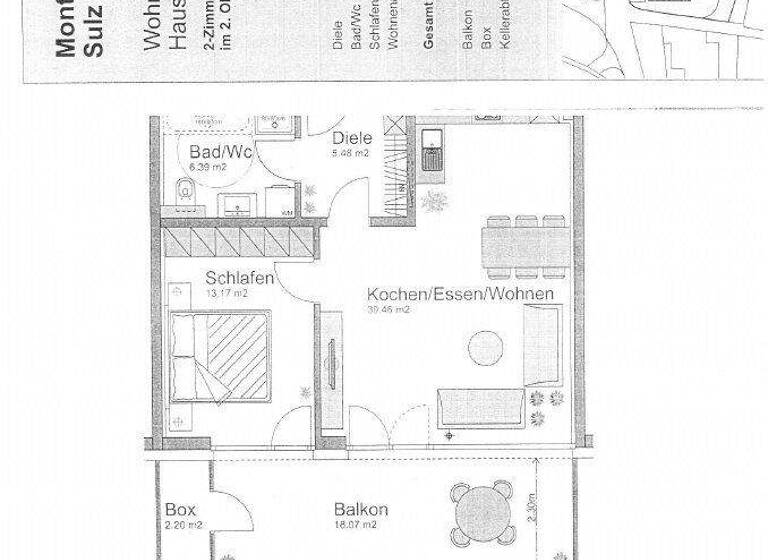 Terrassenwohnung zur Miete 1.060 € 2 Zimmer 55,5 m² 2. Geschoss Montfortstraße 34a Sulz 6832