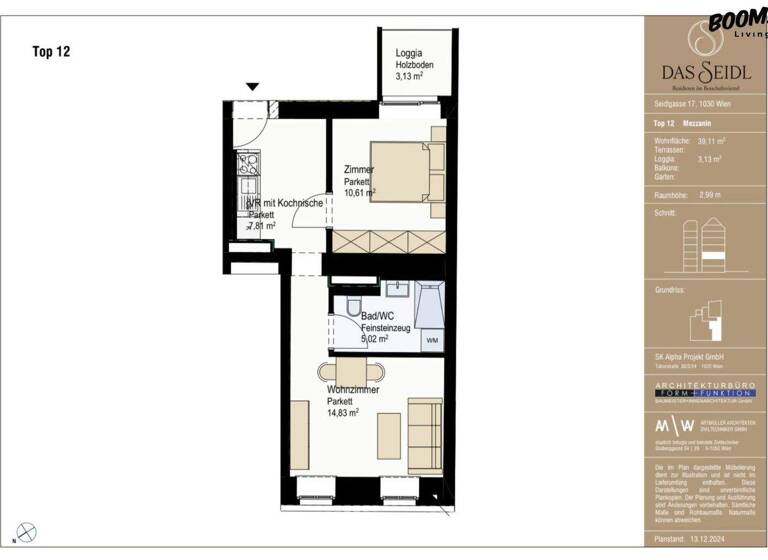 Wohnung zum Kauf - Erstbezug 471.720 € 2 Zimmer 39,1 m² 1. Geschoss frei ab sofort Wien 1030