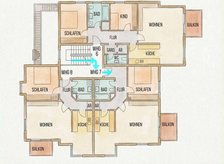 Wohnung zum Kauf 257.600 € 2 Zimmer 64,6 m² 1. Geschoss Eigenes Heim Fürth 90766