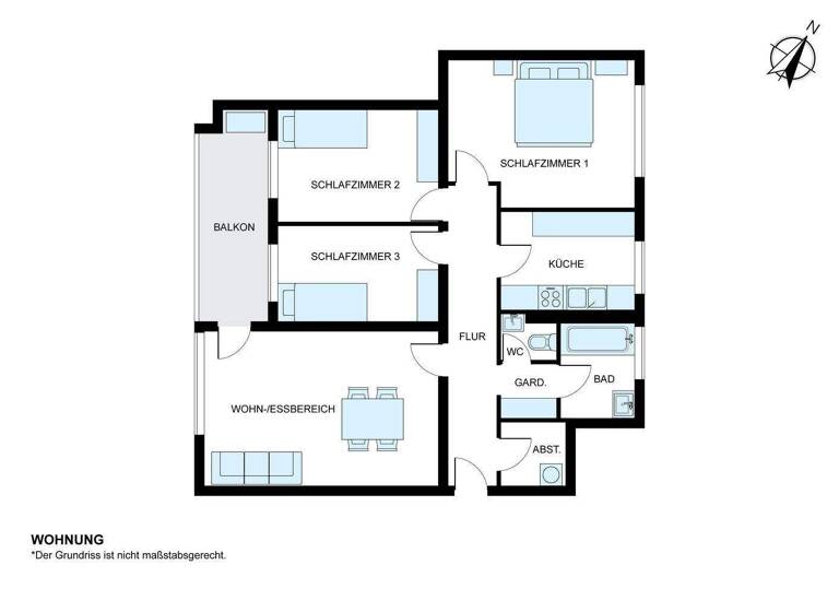 Wohnung zum Kauf 349.000 € 4 Zimmer 87 m² 3. Geschoss Weißenau Ravensburg 88214