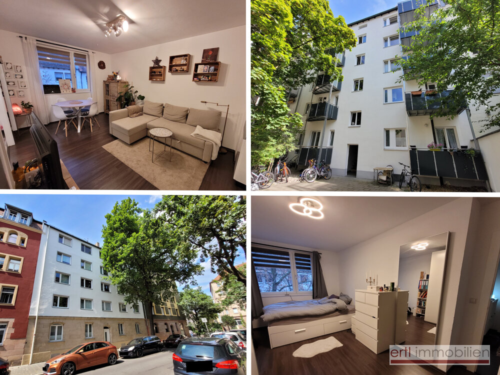 Wohnung zur Miete 500 € 2 Zimmer 42 m²<br/>Wohnfläche 4.<br/>Geschoss 01.02.2025<br/>Verfügbarkeit Siegfriedstraße 59 Glockenhof Nürnberg 90461