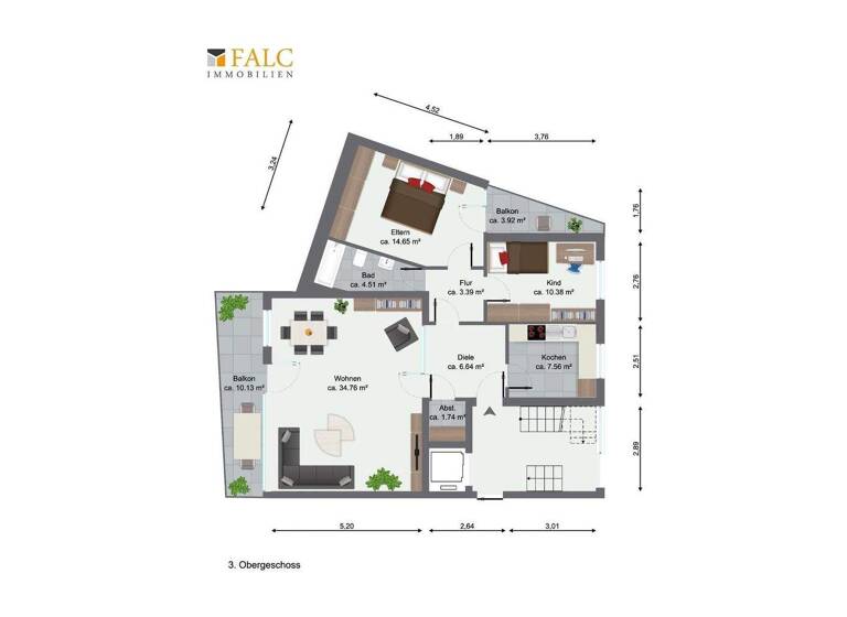 WG-Zimmer zum Kauf 199.000 € 3 Zimmer 90 m² 3. Geschoss Ost Recklinghausen 45665