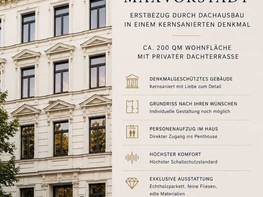 Penthouse zum Kauf 5 Zimmer 200 m² 4. Geschoss Maxvorstadt München 80798