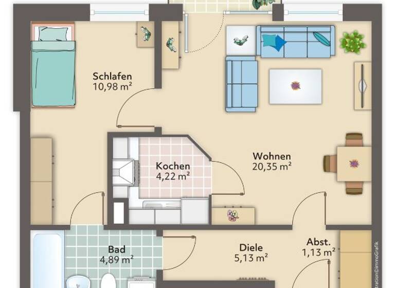 Wohnung zur Miete nur mit Wohnberechtigungsschein 235 € 2 Zimmer 47,6 m² 2. Geschoss Talstraße 8 Geestemünde Bremerhaven 27570