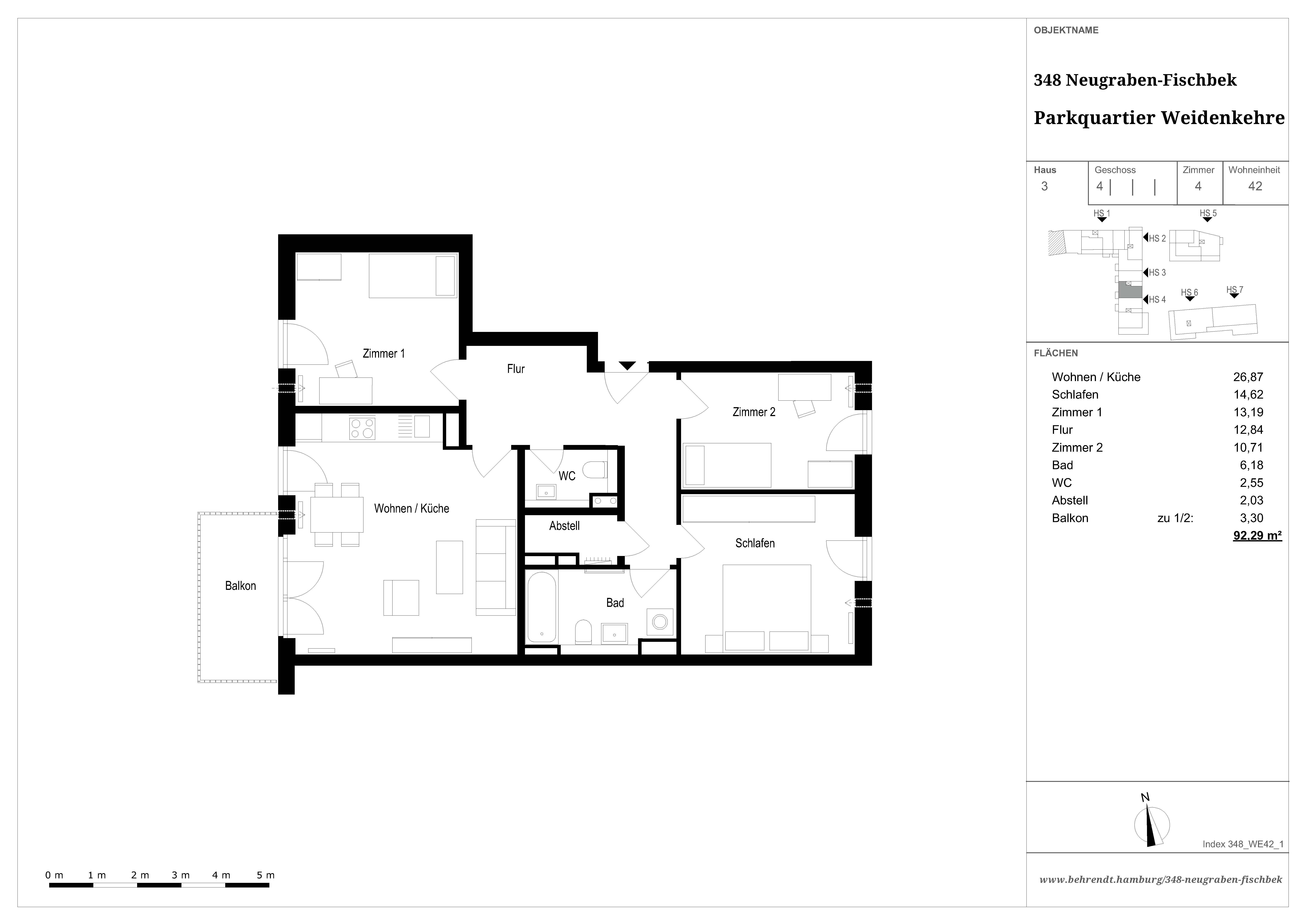 Wohnung zur Miete 1.431 € 4 Zimmer 92,3 m²<br/>Wohnfläche 4.<br/>Geschoss Neugraben - Fischbek Hamburg 21149