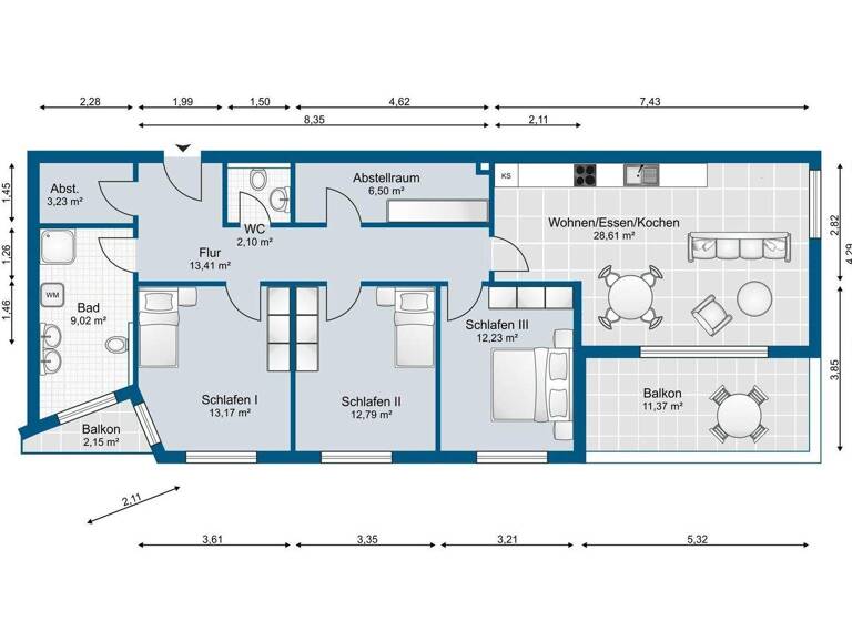 Wohnung zum Kauf 439.000 € 4 Zimmer 109,5 m² 1. Geschoss Lingen 49808