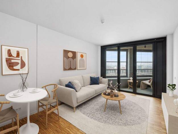 Studio zur Miete - Erstbezug 1.215 € 1 Zimmer 59,8 m² 2. Geschoss Lisa-Fittko-Straße 11 Moabit Berlin 10557