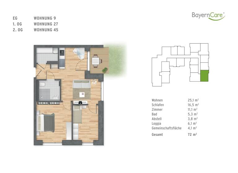 Wohnung zur Miete 972 € 3 Zimmer 72 m²<br/>Wohnfläche 2.<br/>Geschoss ab sofort<br/>Verfügbarkeit Schwandorf Schwandorf 92421