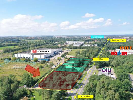 Gewerbegrundstück zum Kauf 299.000 € 4.139 m² Grundstück Glasewitzer Chaussee 33 Güstrow 18273