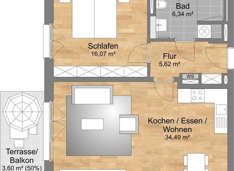 Wohnung zum Kauf - Erstbezug provisionsfrei 484.700 € 2 Zimmer 65,7 m² 2 Geschosse frei ab 31.12.2026 Großreuth b Schweinau Nürnberg 90431