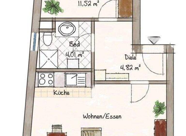 Wohnung zur Miete 1.980 € 2 Zimmer 49,3 m² EG frei ab sofort Marienburg Köln / Marienburg 50968