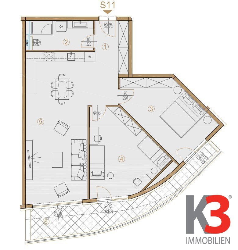 Wohnung zum Kauf 563.182 € 2 Zimmer 90,2 m²<br/>Wohnfläche 1.<br/>Geschoss Porec 52440