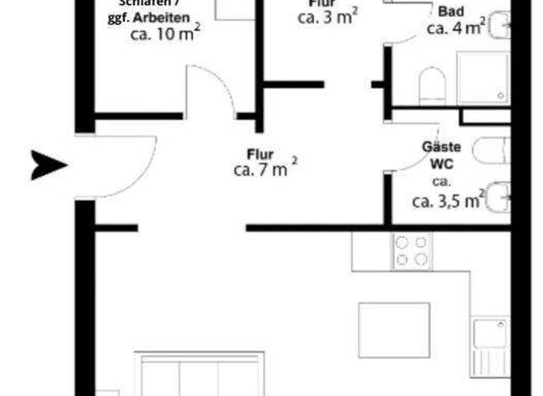 Wohnung zur Miete 1.605 € 3 Zimmer 77 m² 2. Geschoss Landahlweg 15 Hummelsbüttel Hamburg 22399