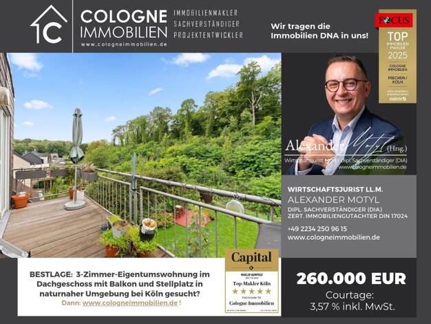 Wohnung zum Kauf provisionsfrei 250.000 € 3 Zimmer 86 m² 2. Geschoss Grube Carl Frechen 50226