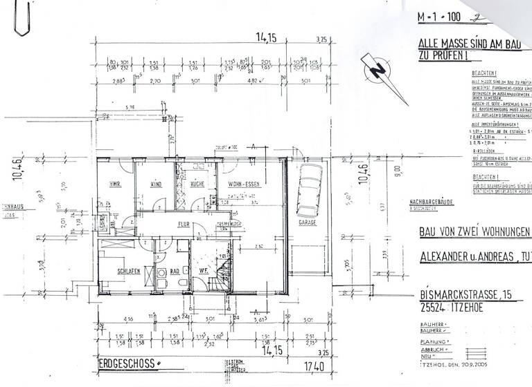 Wohnung zur Miete 1.100 € 4 Zimmer 105 m² Geschoss EG/2 frei ab sofort Bismarckstraße 17 Itzehoe 25524