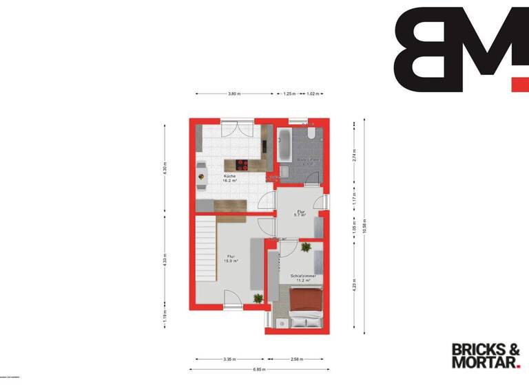 Maisonette zum Kauf 249.000 € 2,5 Zimmer 67 m² 2. Geschoss Pfersee Augsburg / Pfersee 86157
