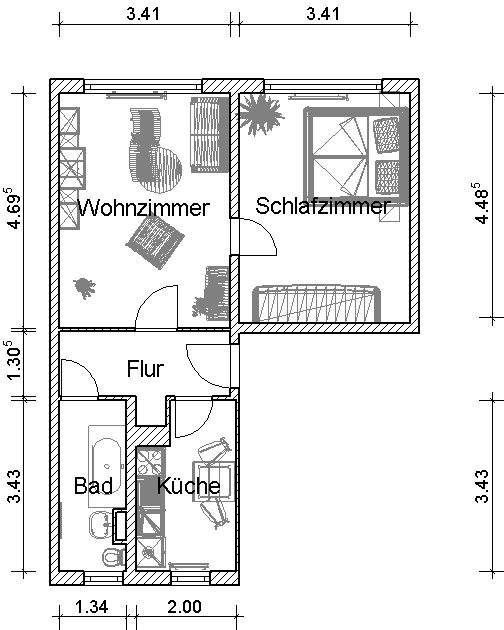 Wohnung zur Miete 323 € 2 Zimmer 46 m²<br/>Wohnfläche 1.<br/>Geschoss 15.01.2025<br/>Verfügbarkeit Probstheidaer Str. 55 Marienbrunn Leipzig 04277