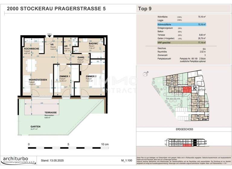 Wohnung zum Kauf 342.497 € 3 Zimmer EG Stockerau 2000