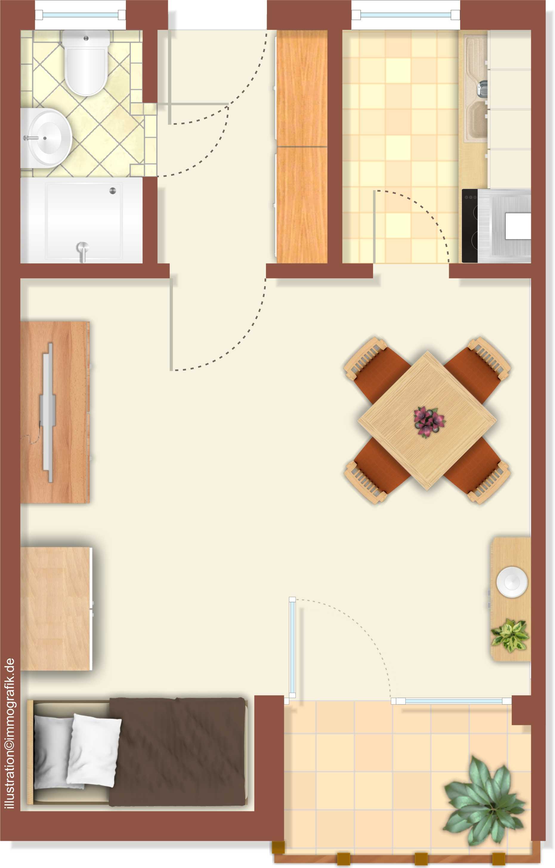 Wohnung zur Miete 204 € 1,5 Zimmer 30 m²<br/>Wohnfläche EG<br/>Geschoss Rosenstr. 57 Statistischer Bezirk 51 Hamm 59077