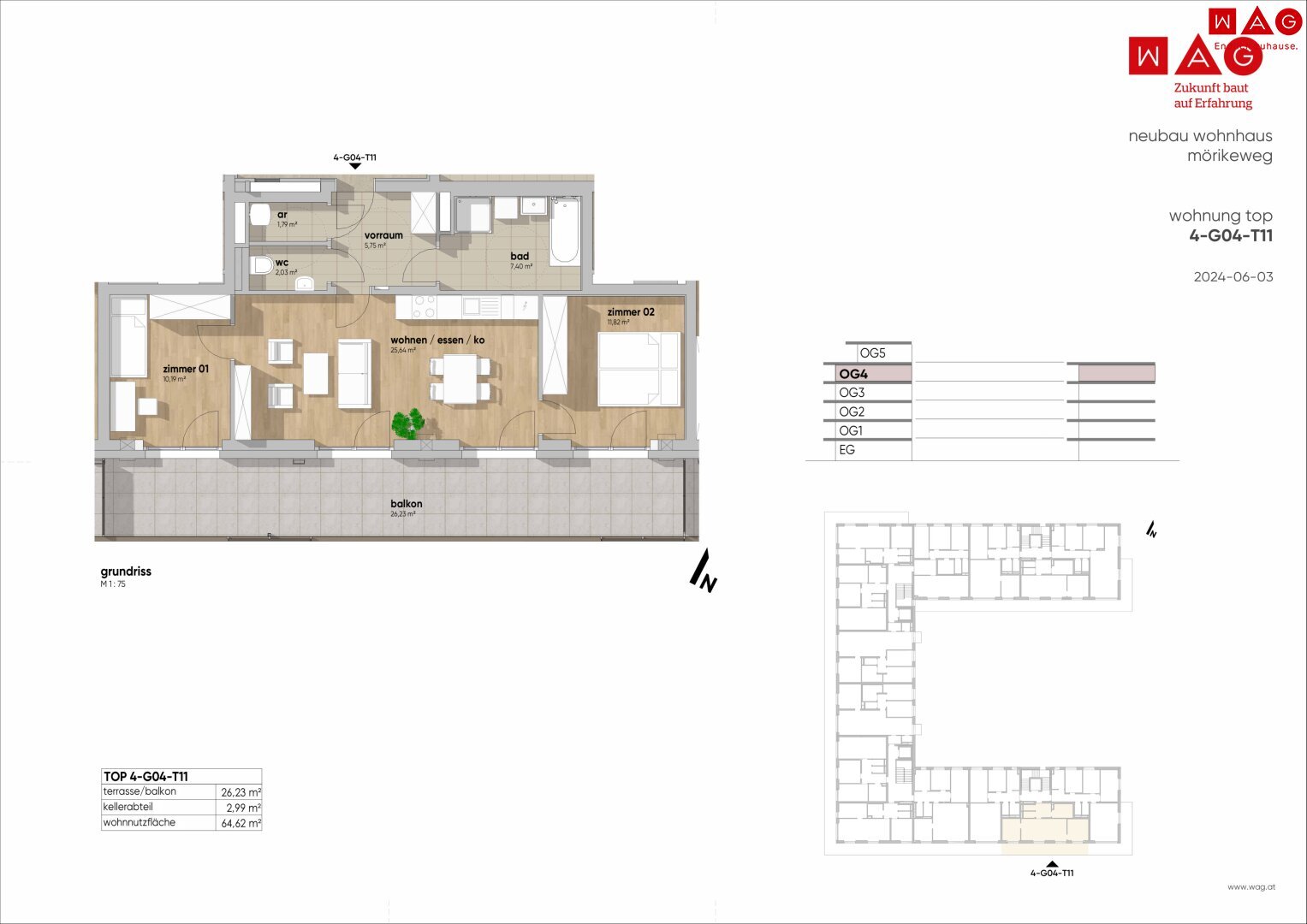 Wohnung zum Kauf 458.430 € 3 Zimmer 64,6 m²<br/>Wohnfläche 01.12.2025<br/>Verfügbarkeit Mörikeweg Waldegg Linz 4020