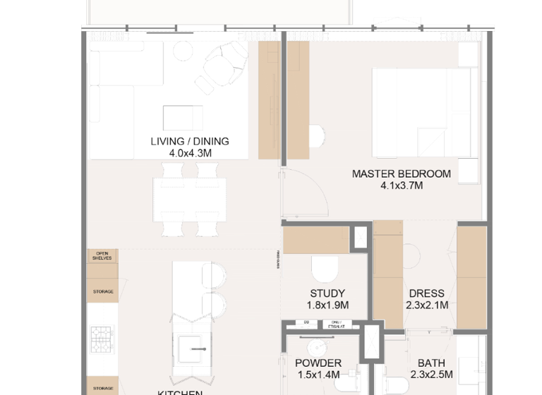 Wohnung zum Kauf provisionsfrei 516.000 € 2 Zimmer 83,2 m² 10. Geschoss
