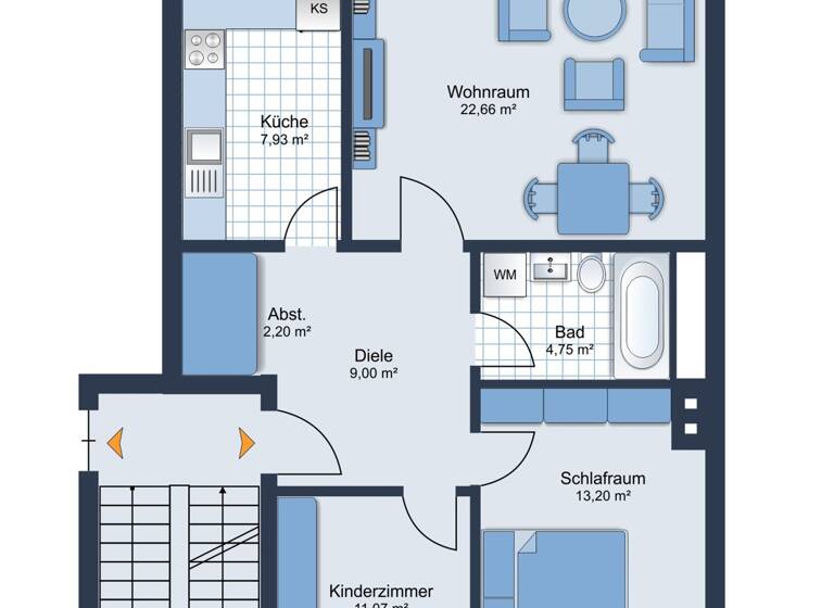 Wohnung zum Kauf 155.000 € 3 Zimmer 72 m² 1. Geschoss Verden Verden (Aller) 27283