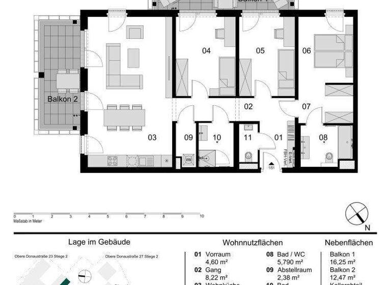 Wohnung zum Kauf - Erstbezug provisionsfrei 1.123.000 € 4 Zimmer 107,2 m² 4. Geschoss Obere Donaustraße Wien 1020