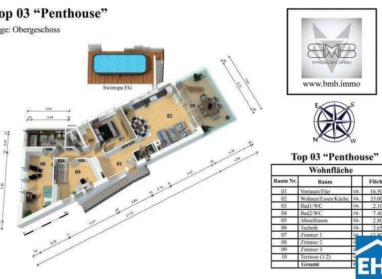 Wohnung zum Kauf - Erstbezug provisionsfrei 719.000 € 3 Zimmer 127,9 m² 1. Geschoss Am Wagram Neusiedl am See 7100