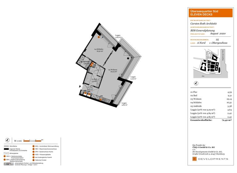 Studio zum Kauf 795.000 € 2 Zimmer 72,4 m²<br/>Wohnfläche HafenCity HafenCity, Hamburg 20457