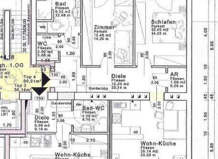 Wohnung zur Miete 600 € 3 Zimmer 75,7 m² 1. Geschoss Wienerstraße 77 Lustenau Linz 4020