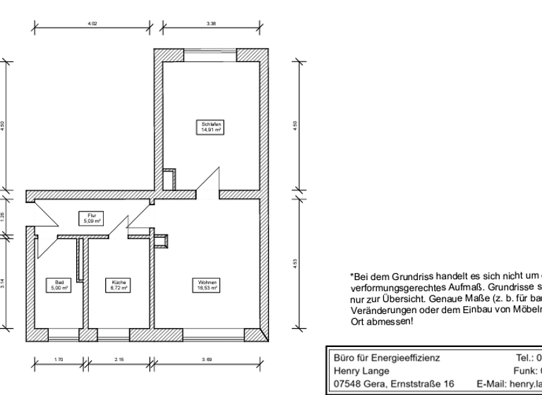 Wohnung zum Kauf provisionsfrei 169.000 € 2 Zimmer 48,3 m² 1 Geschosse frei ab sofort Nord Jena 07743