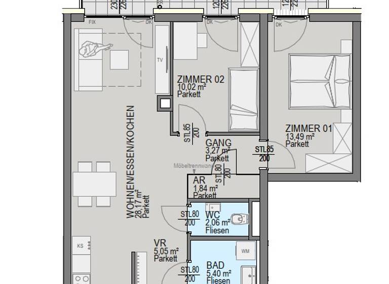 Wohnung zum Kauf - Erstbezug 324.900 € 3 Zimmer 69,3 m² 1. Geschoss Straßgang Graz 8054