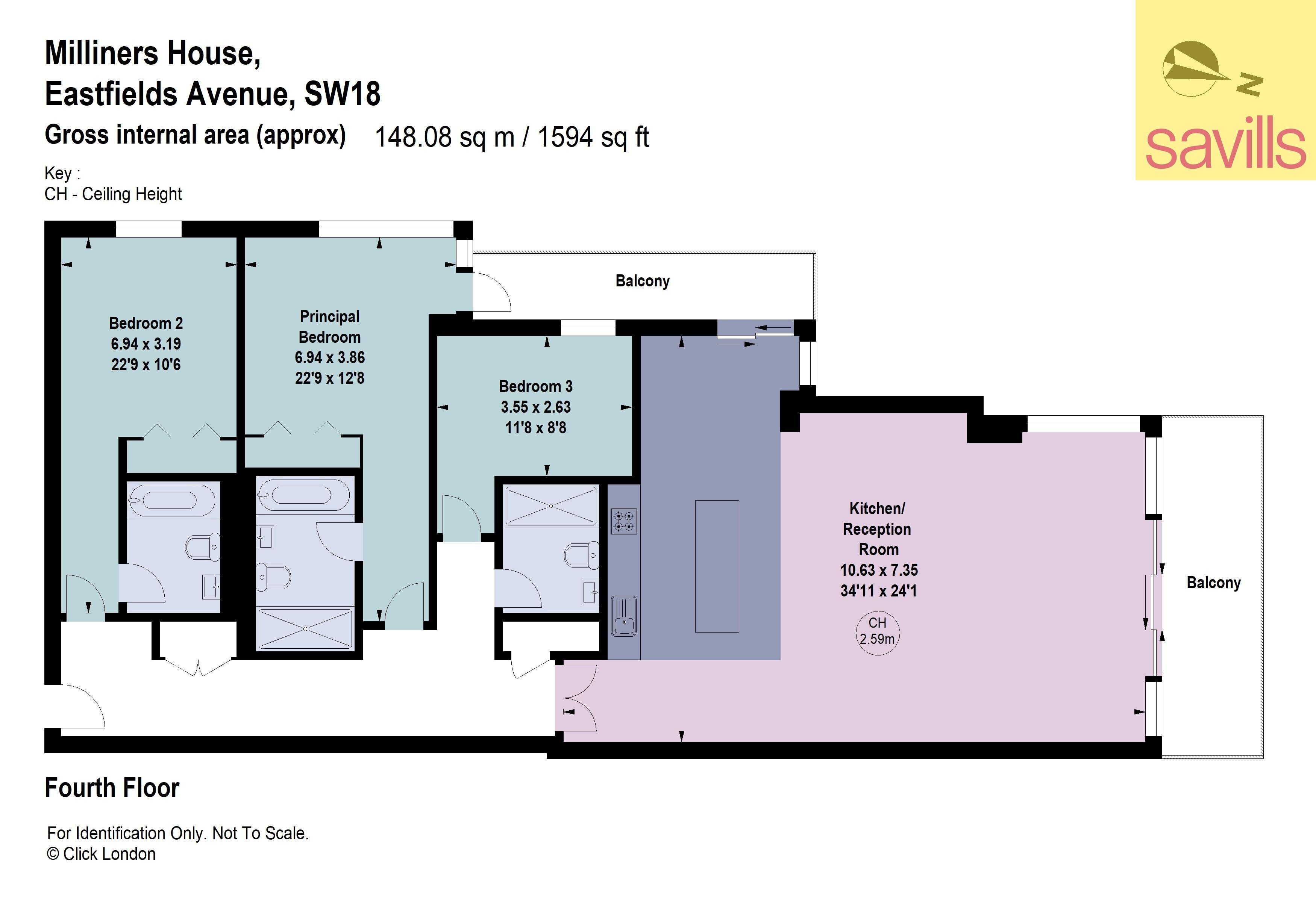 Wohnung zum Kauf provisionsfrei 1.805.342 € 4 Zimmer 148,1 m²<br/>Wohnfläche London SW18 1LP