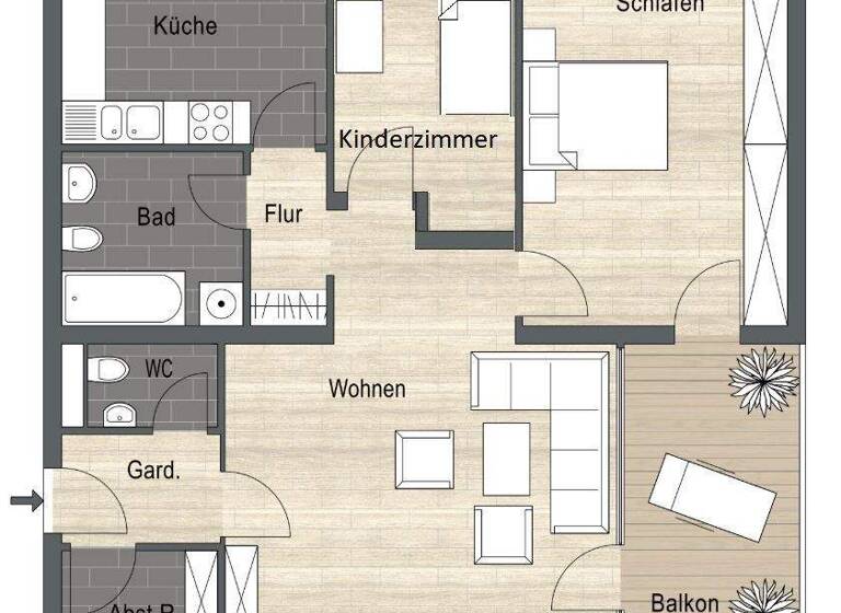 Wohnung zur Miete 960 € 3 Zimmer 81 m² EG Schwäbisch Hall 74523