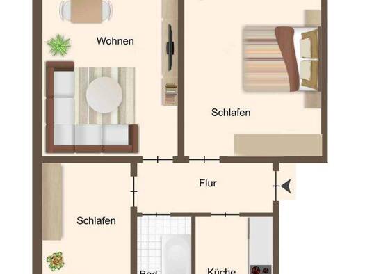 Wohnung zur Miete 350 € 3 Zimmer 60,4 m² 3. Geschoss Sonnenweg 21 Lutherstadt Eisleben 06295