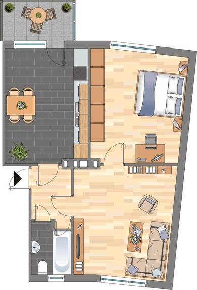 Wohnung zur Miete 499 € 2 Zimmer 58,1 m² 1. Geschoss Dümptener Straße 14 Styrum Mülheim an der Ruhr 45476