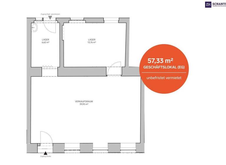 Laden zum Kauf 2.773 € 2 Zimmer 57,3 m² Verkaufsfläche Columbusgasse Wien 1100