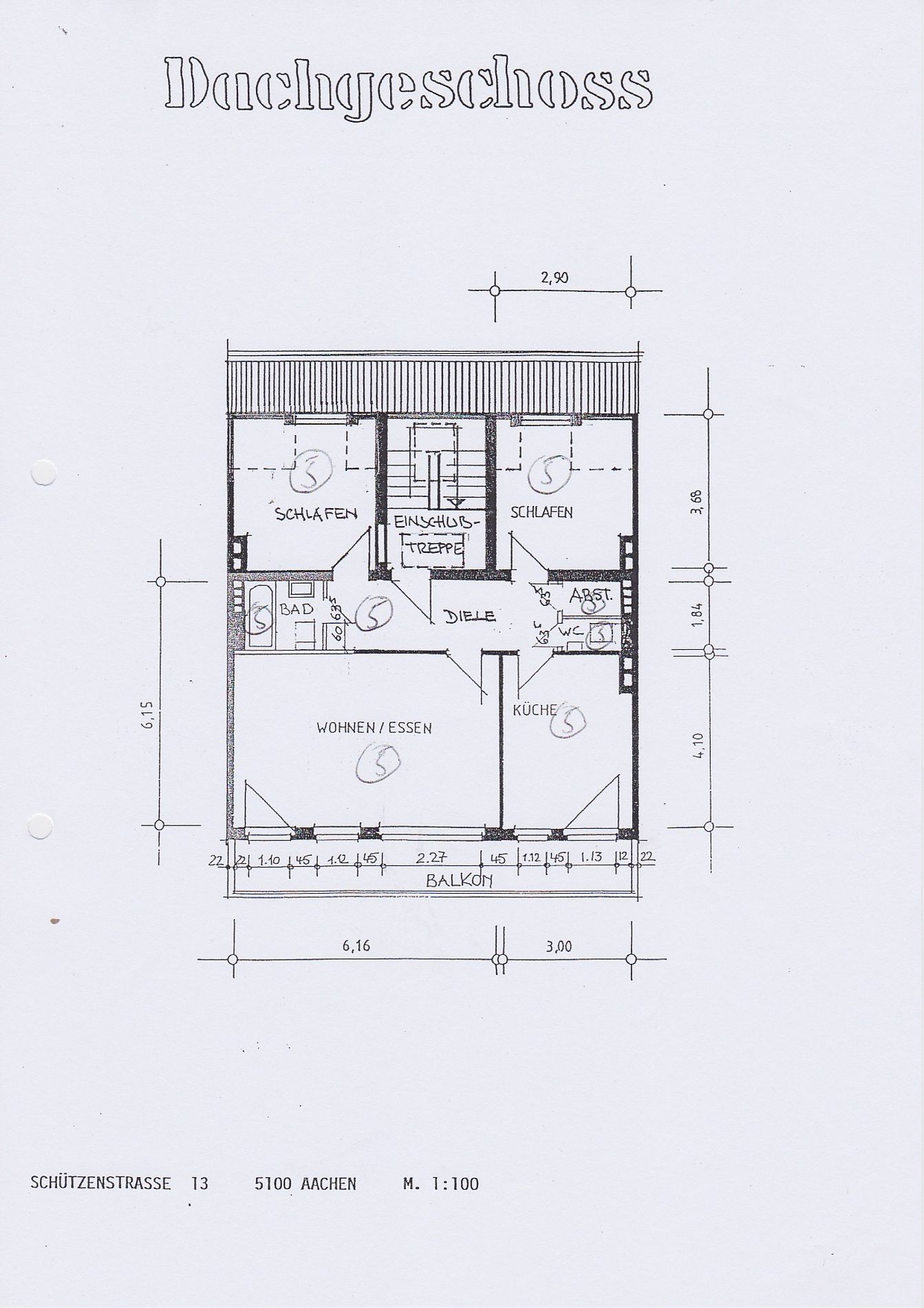 Penthouse zum Kauf 290.000 € 3 Zimmer 90 m²<br/>Wohnfläche 4.<br/>Geschoss Schützenstraße 13 Kaiserplatz Aachen 52062